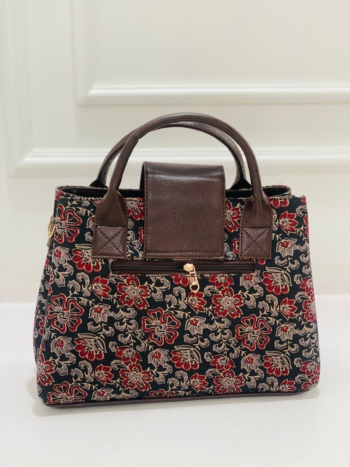 Ajrakh Floral Mix 2-in-1 Handbag & Sling With Free Pouch