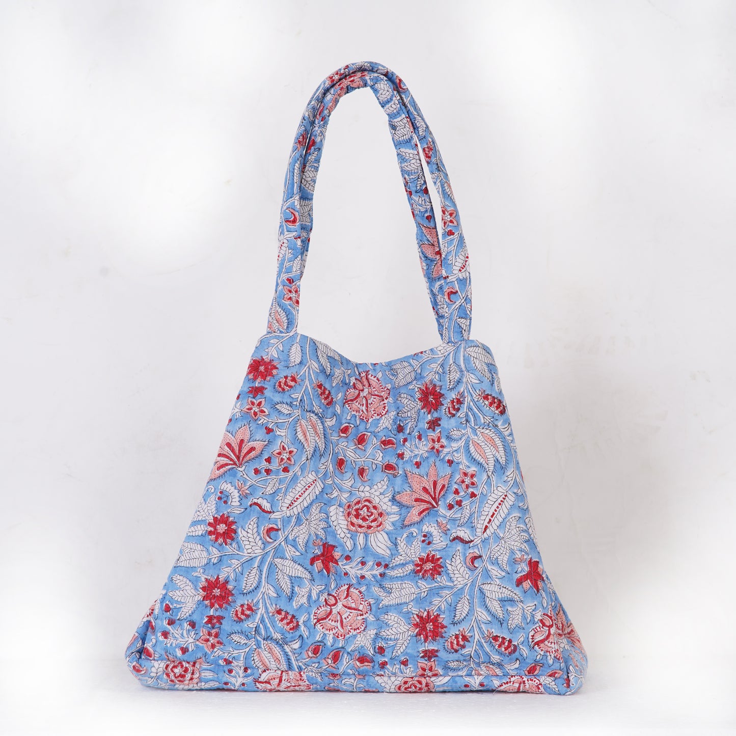 Orchid Floral Quilted Folding Tote Bag Eco-Friendly, Handmade Travel or Shopping Tote