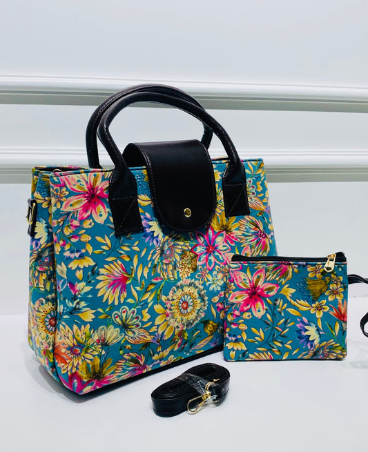 Midnight Garden 2-in-1 Handbag & Sling With Free Pouch