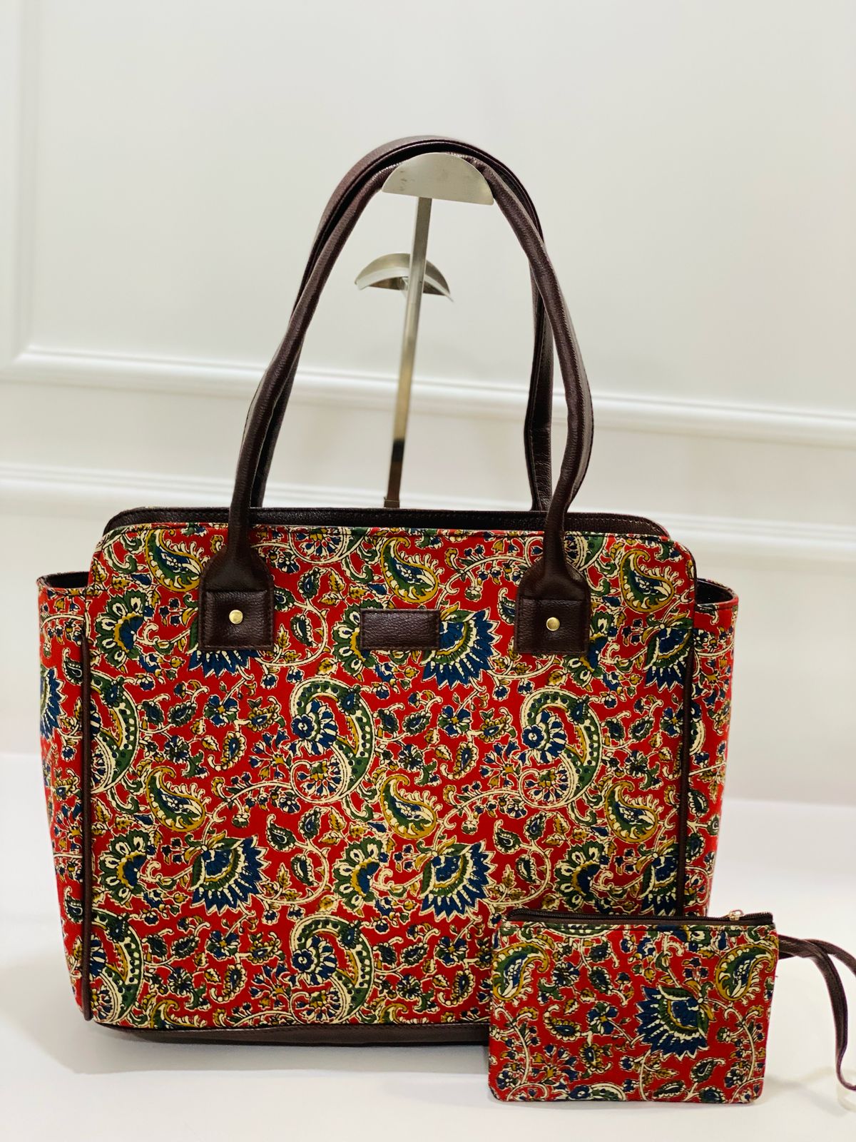 Red Ethnic Morvi Laptop Bag