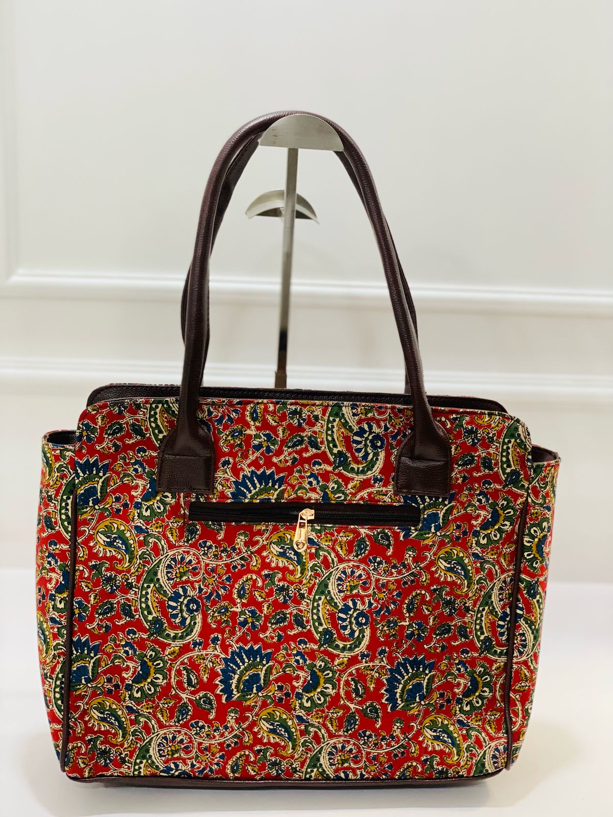 Red Ethnic Morvi Laptop Bag