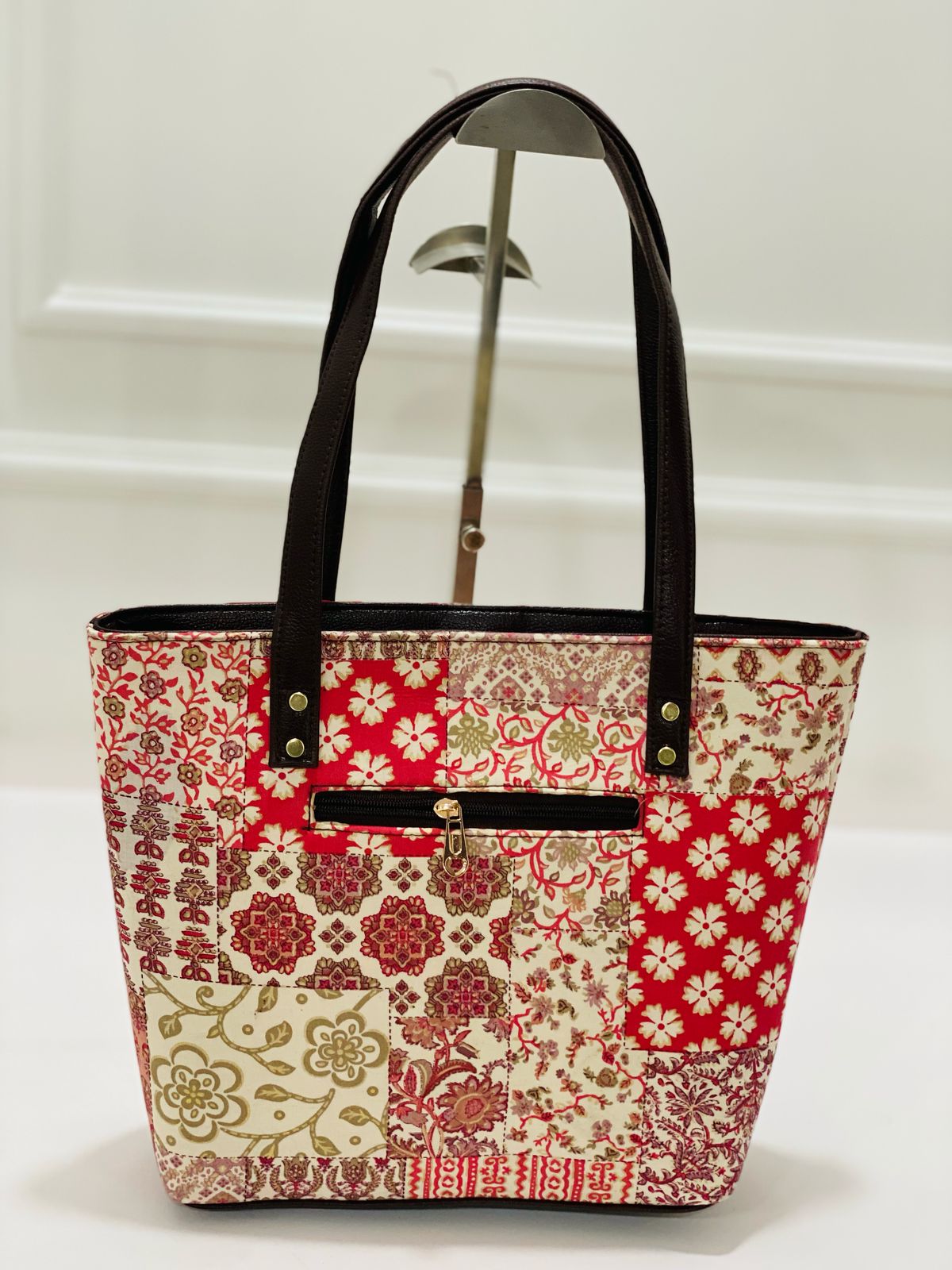 Pink Patchwork 5-in-1 Tote Bag Set for Women