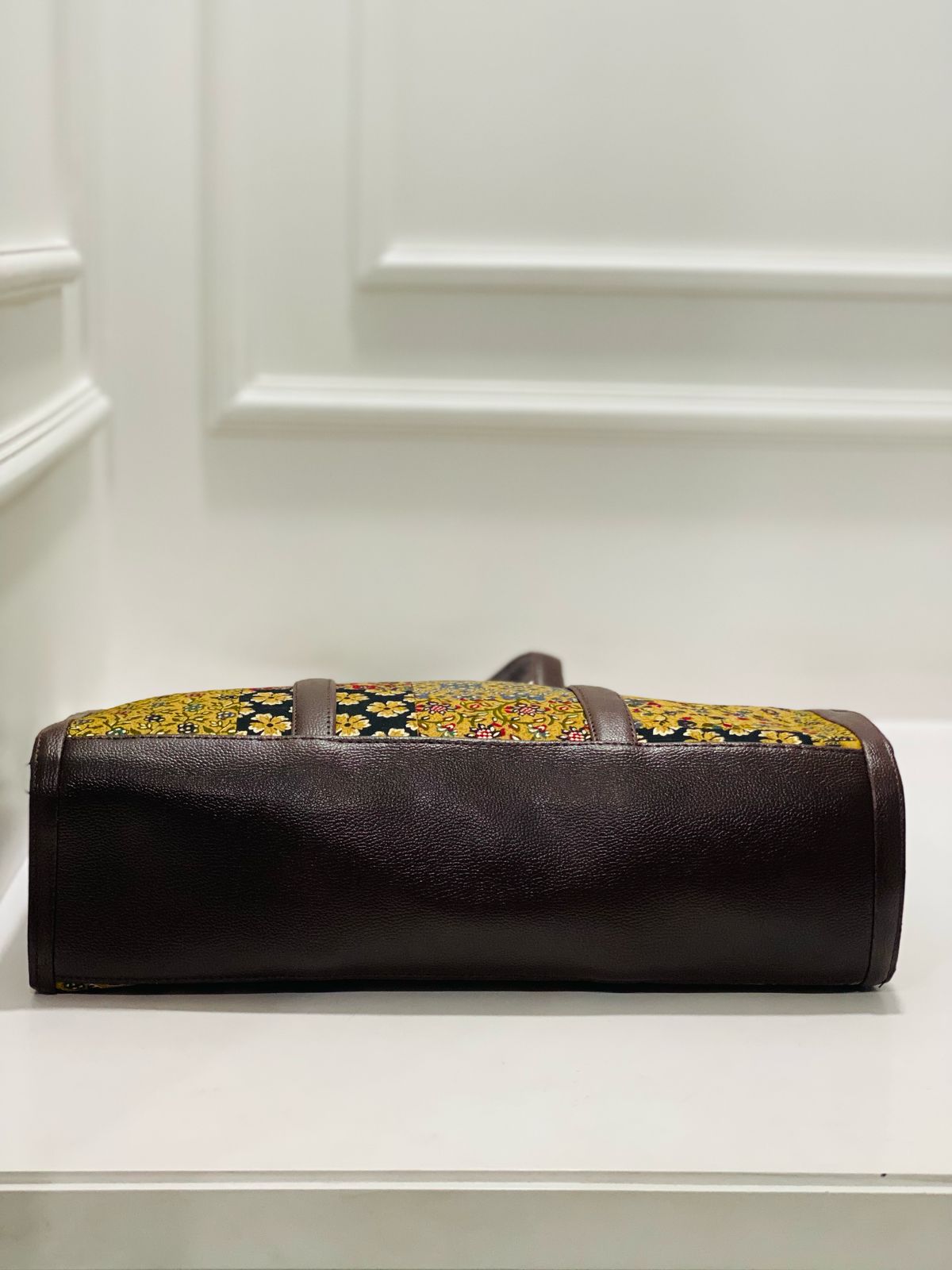 Yellow Patchwork Laptop Tote with Free Pouch