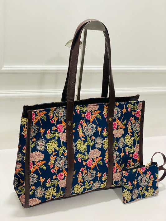 Floral Bloom Laptop + Tote Bag with Free Phone Pouch