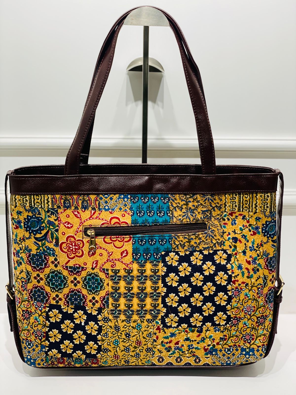 Patchwork Bloom Office & Laptop Bag | Stylish, Spacious & Lightweight Bag for Work, Travel & Daily Use