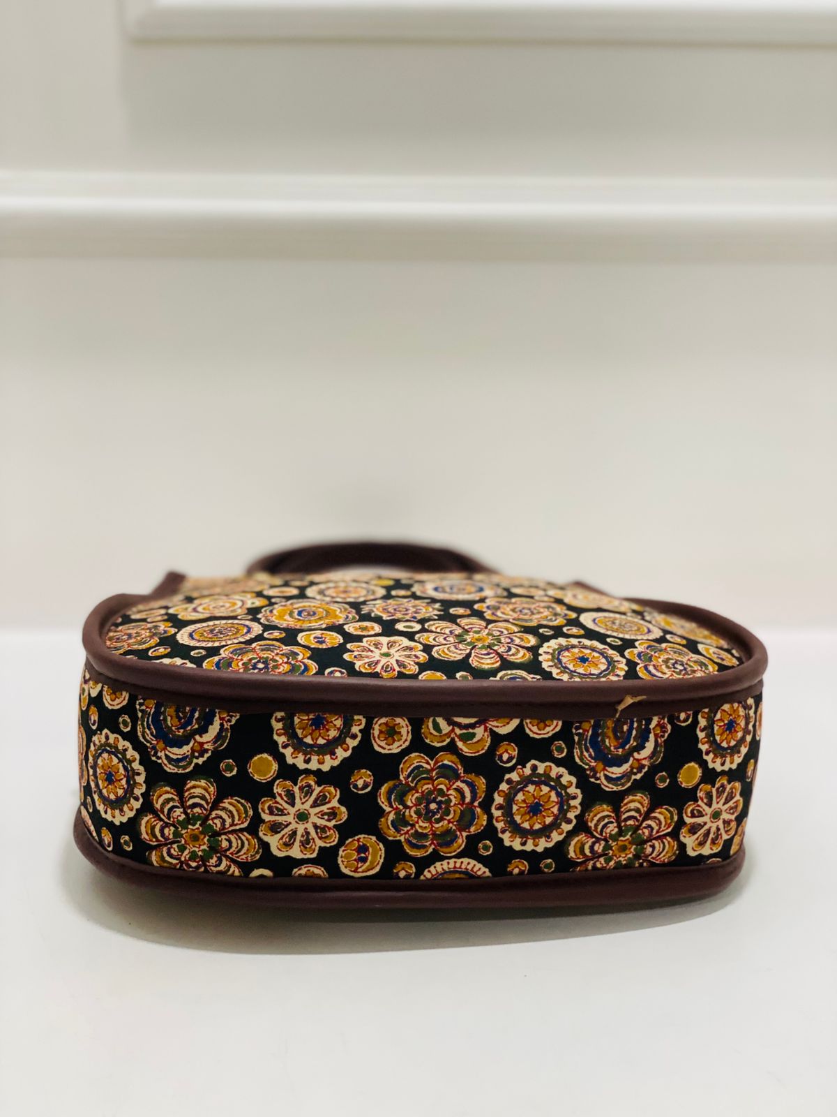 Jaipuri Mandala Matka Handbag with Adjustable Belt & Clutch