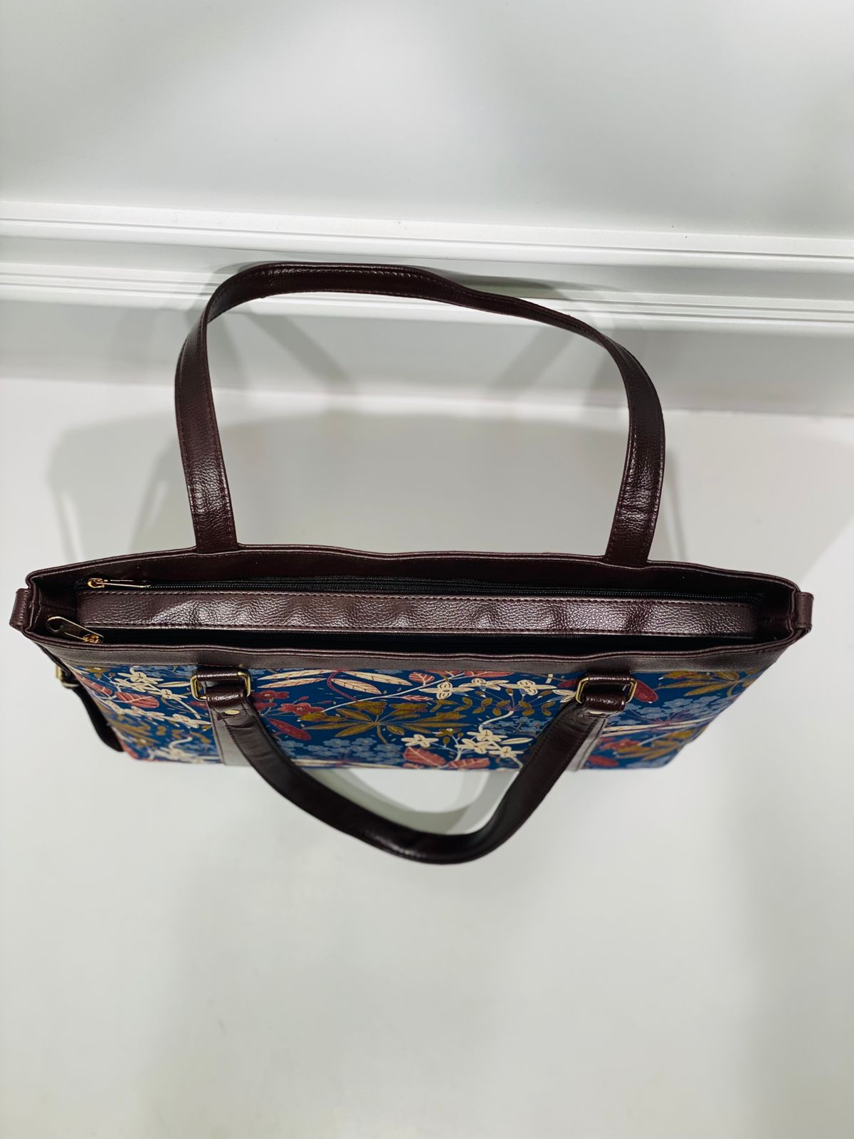 Midnight Bloom Office & Laptop Bag for Women – 2 Compartment, Floral Print
