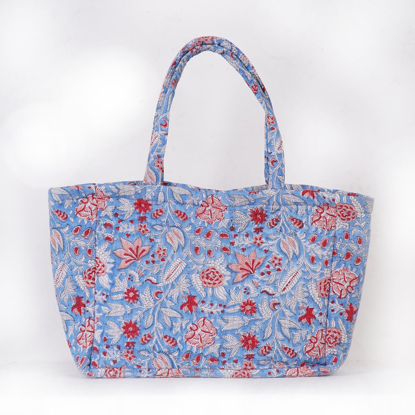 Orchid Floral Quilted Folding Tote Bag Eco-Friendly, Handmade Travel or Shopping Tote