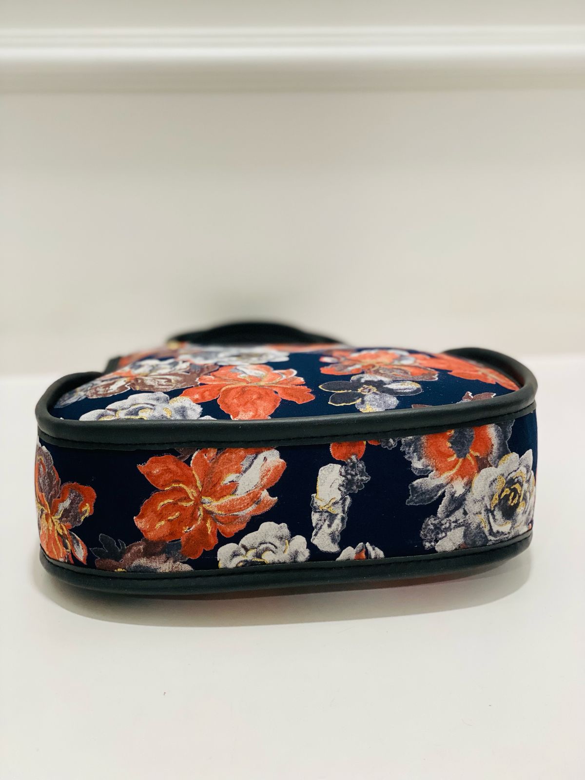Midnight blue Matka Handbag with Adjustable Belt & Clutch