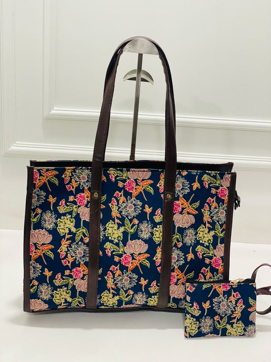 Floral Bloom Laptop + Tote Bag with Free Phone Pouch