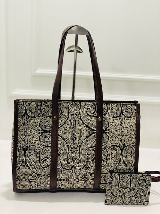 Black Paisley Laptop + Tote Bag with Free Phone Pouch