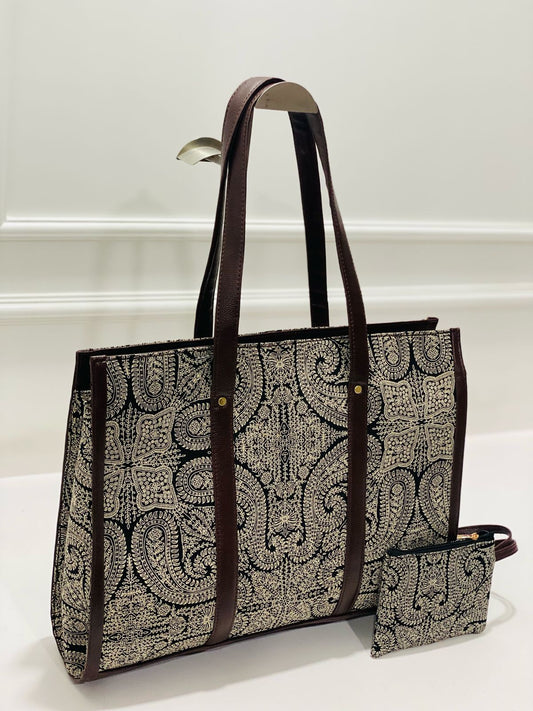 Black Paisley Laptop + Tote Bag with Free Phone Pouch