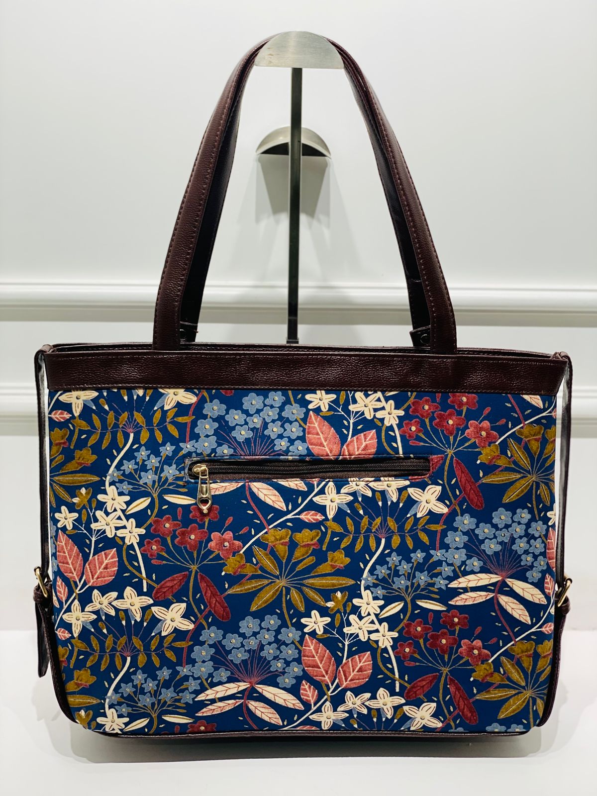 Midnight Bloom Office & Laptop Bag for Women – 2 Compartment, Floral Print