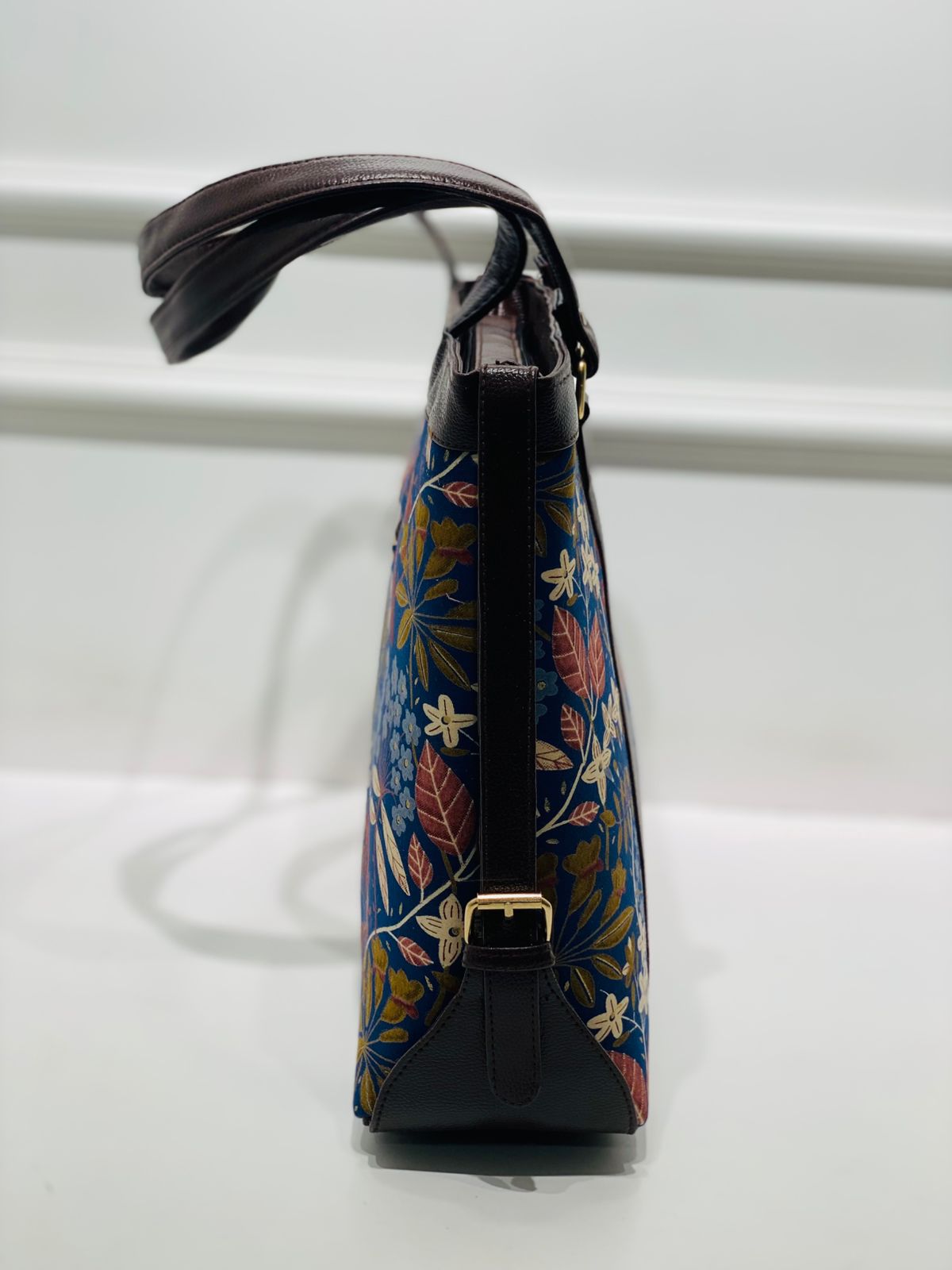 Midnight Bloom Office & Laptop Bag for Women – 2 Compartment, Floral Print