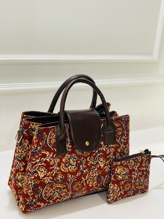 Red Ajak 2-in-1 Handbag & Sling With Free Pouch